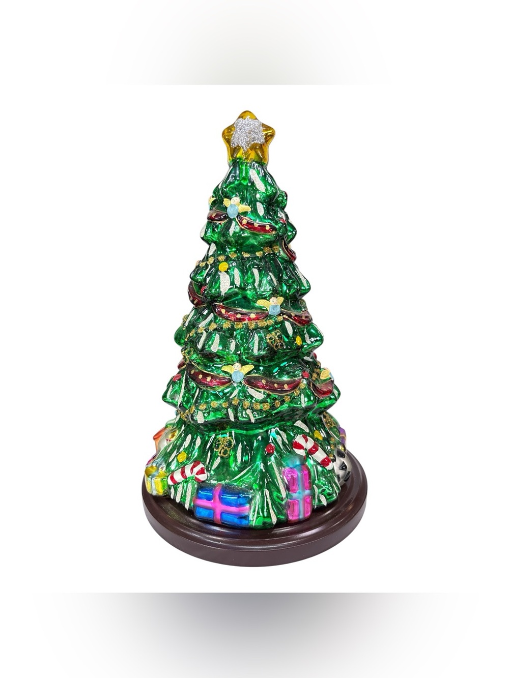 16.5" Thomas Pacconi Classics Christmas Tree Mercury Glass Centerpiece 2004